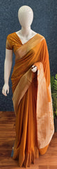 Small Butta Golden Yellow Gorgette Saree
