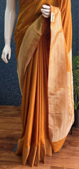 Small Butta Golden Yellow Gorgette Saree