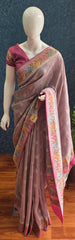 Contrast Dusty Rose Pink Paithani Silk Saree