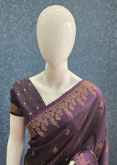 Raw Tussar Silk Dark Purple