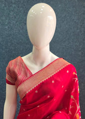 Raw Pink Tussar Silk Saree