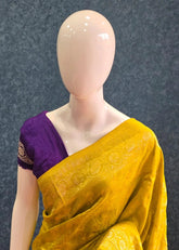 Crush Matka Silk Mustard Gold