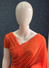Bengal Orange Cotton Saree