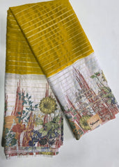 Premium Crepe Stripes Yellow