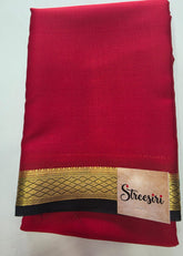 Pure Mysore Crepe - Maroon & Black