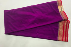 Contrast Purple Red Semi Crepe Silk Saree