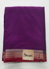Contrast Purple Red Semi Crepe Silk Saree