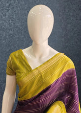 Assam Silk Purple Mehandi Green