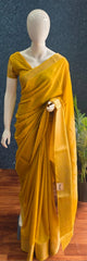 Soft Yellow Semi Silk Saree