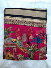 Semi Mysore crepe- black and pink