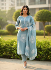 Salwar Suit 3 Piece with Pearl Light Blue