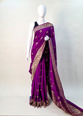 Tussar Gorgette- Purple