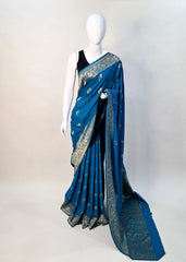 Tussar Gorgette - Blue