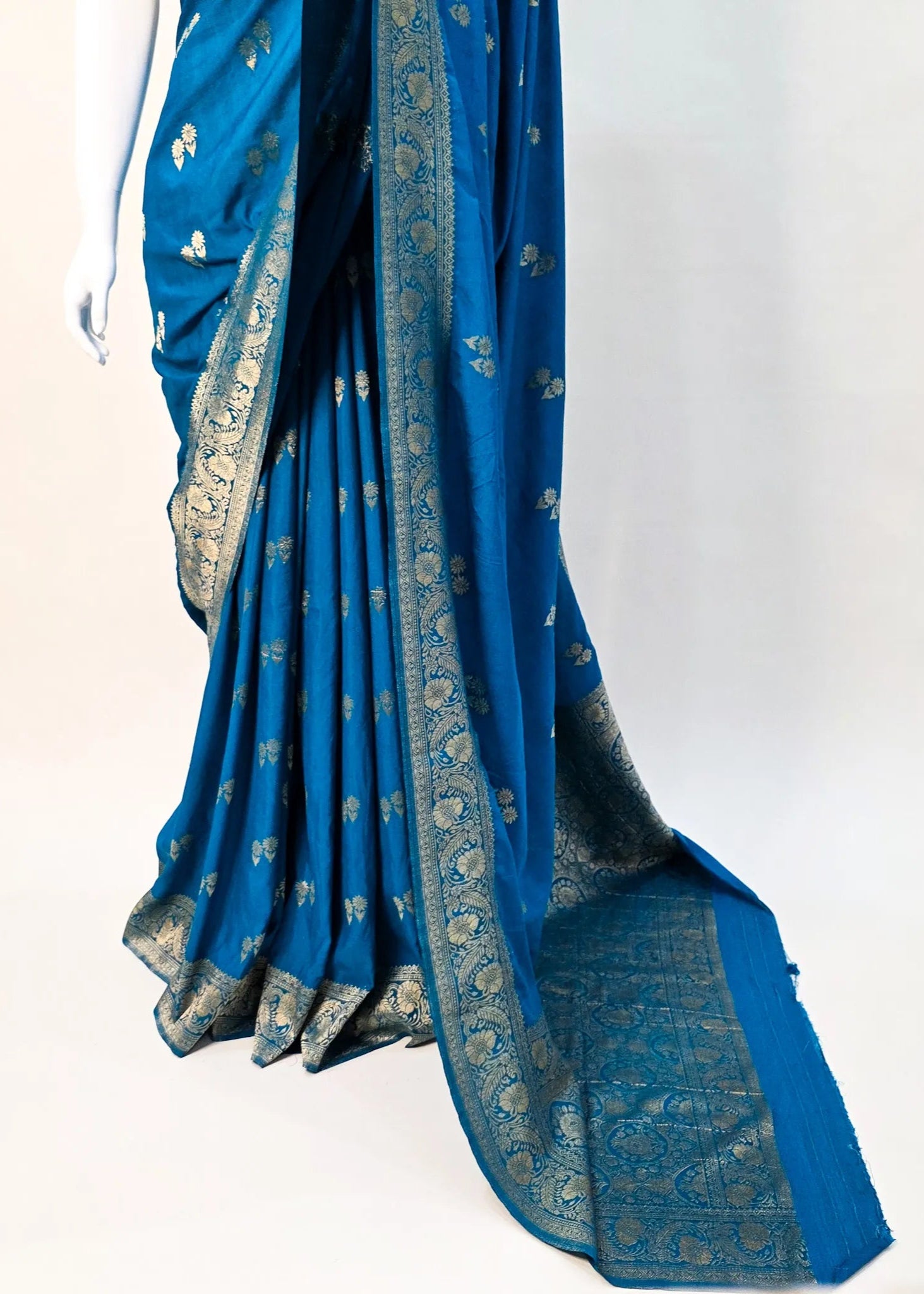Tussar Gorgette - Blue