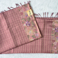 Viscose Checks Floral Embroidery