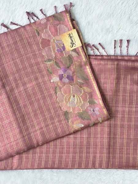 Viscose Checks Floral Embroidery