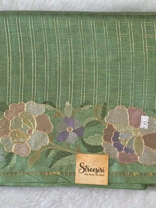 Viscose Checks Floral Embroidery