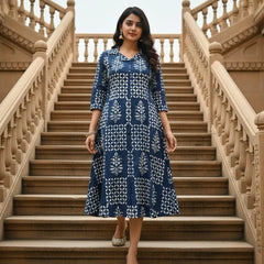Indigo print  Cotton Top