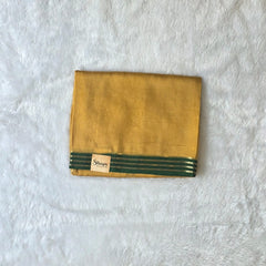Plain contrast Mustard Viscose Crepe Silk saree