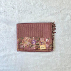 Floral Embroidery Tussar Saree