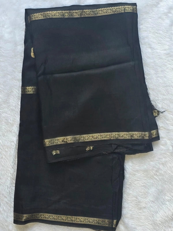 Viscose Black Elephant Motif
