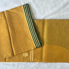 Plain contrast Mustard Viscose Crepe Silk saree