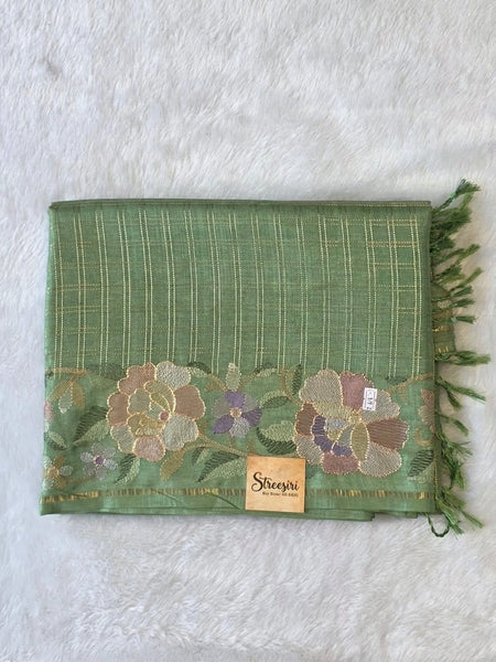 Viscose Checks Floral Embroidery