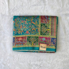 Floral Rama Green Kani Silk Saree