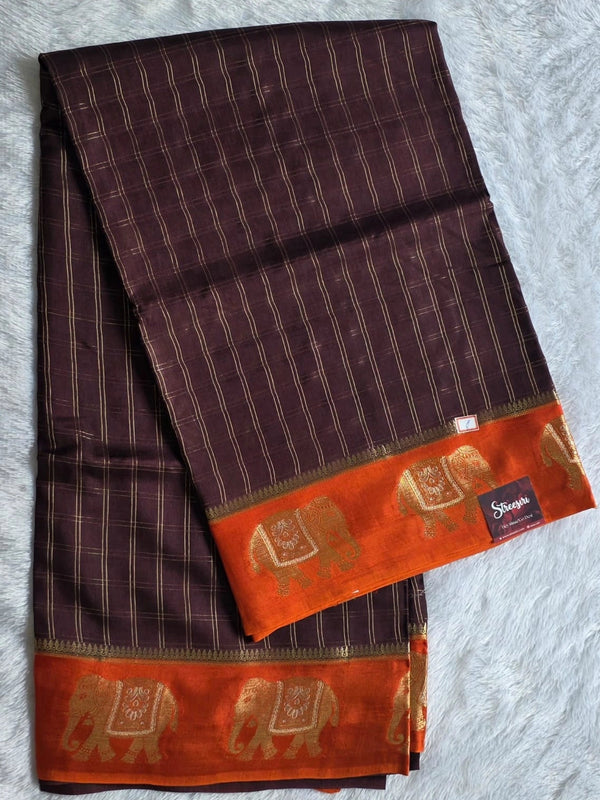 Contrast Checks Semi Silk Saree