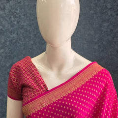 Pure Banarasi Crepe Silk Saree Self