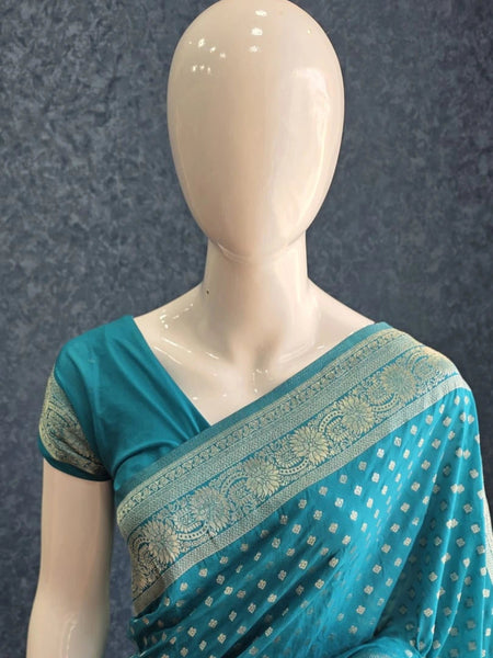 Butta Ananda Banarasi Crepe Saree
