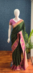 Avantika  Contrast  -Green  with pink