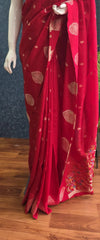 Tussar Silk Red