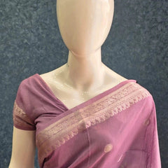 SOft lavender Linen Silk Saree