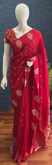 Tussar Silk Red