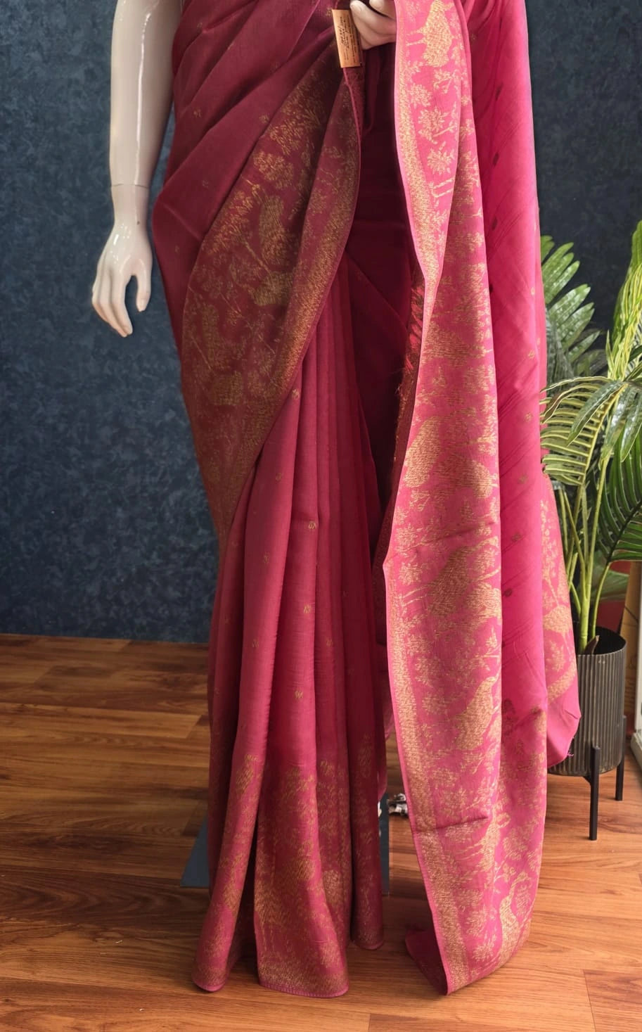 Tussar Silk- Rose Pink