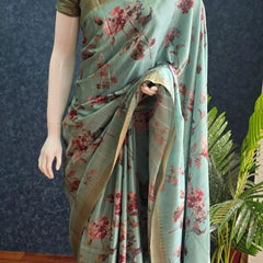 Tussar Silk - floral print