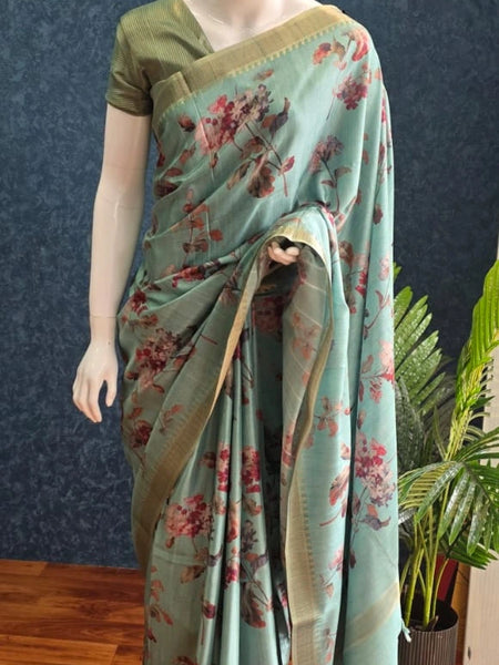 Tussar Silk - floral print