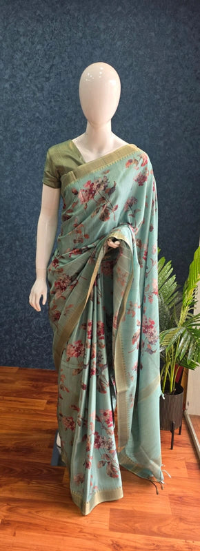 Tussar Silk - floral print