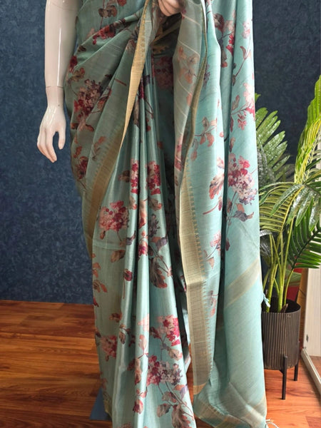 Tussar Silk - floral print