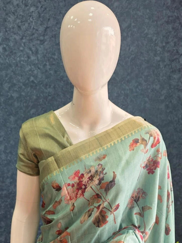 Tussar Silk - floral print