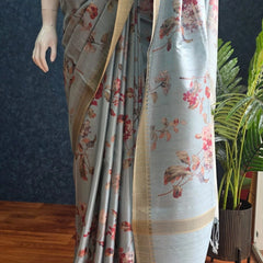 Tussar Silk- blue