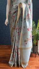 Tussar Silk- blue