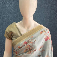 Tussar Silk- blue