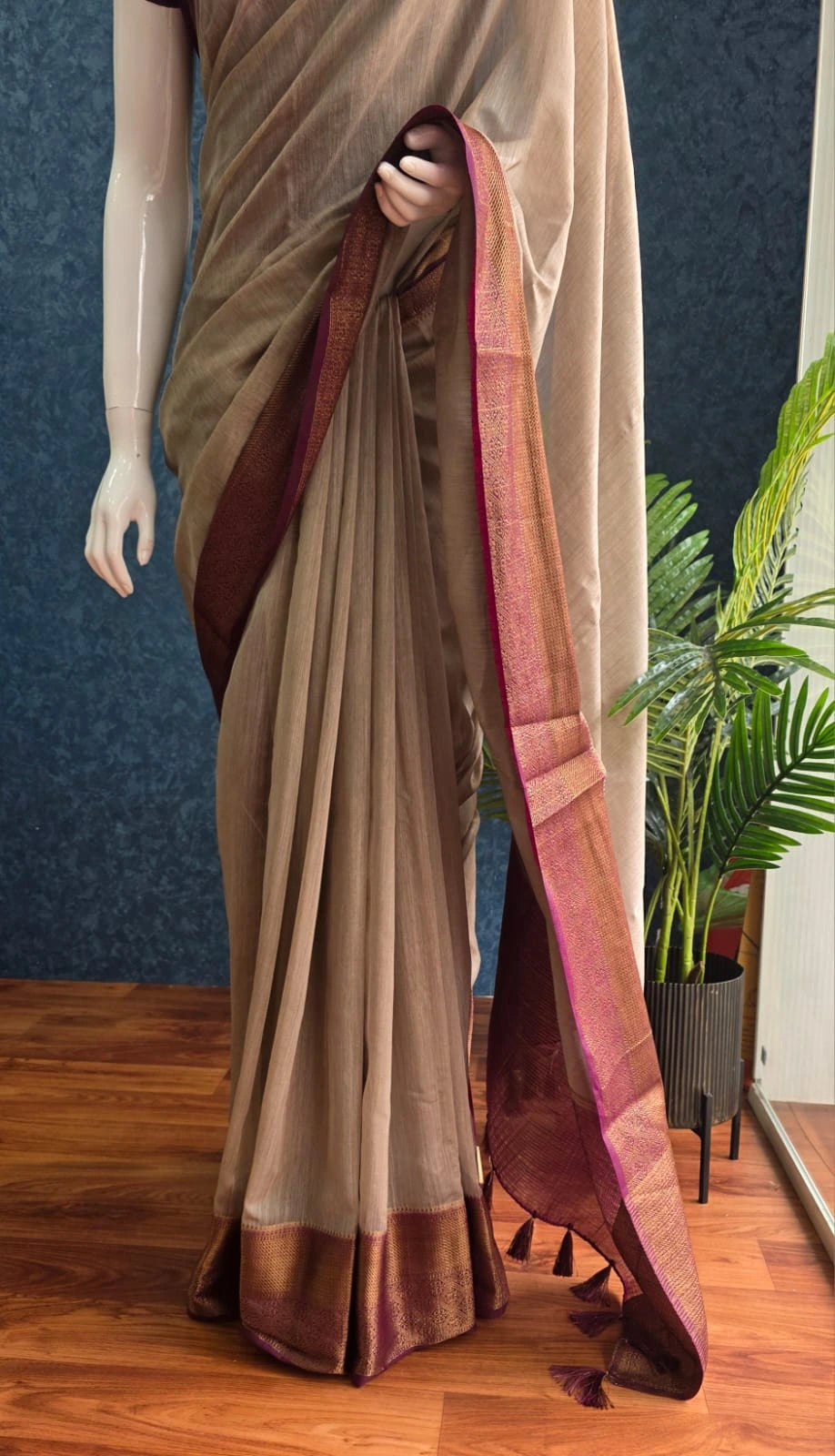 Jute Silk - Grey and Purple