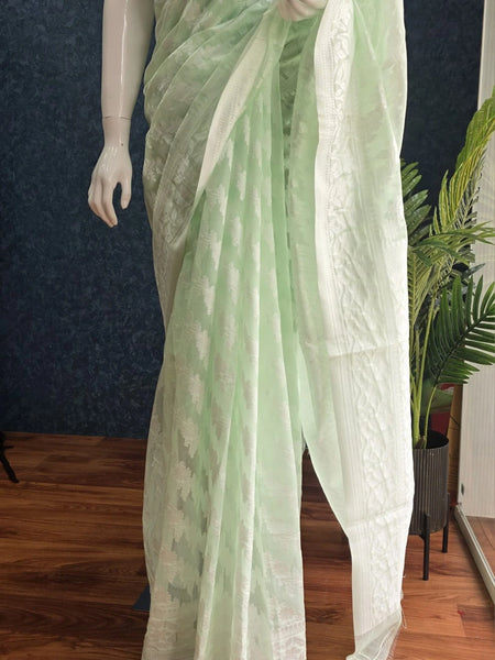Soft Light Green Cotton Saree