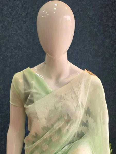Soft Light Green Cotton Saree
