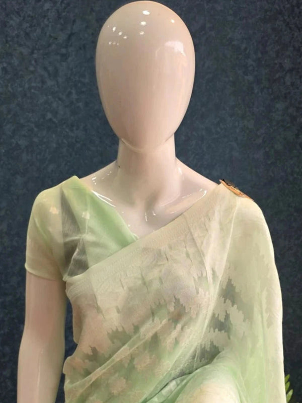Soft Light Green Cotton Saree