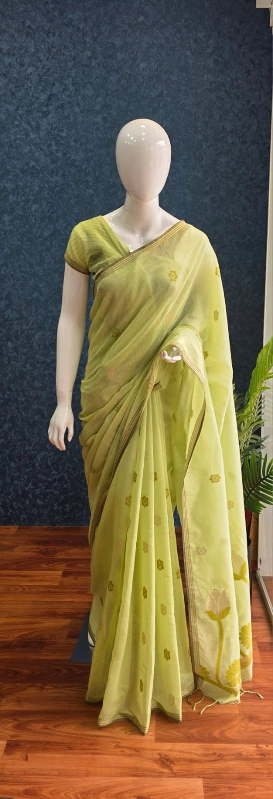 Cotton Jamdani- green