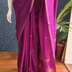 Bentex Border Purple Green Semi Silk Saree